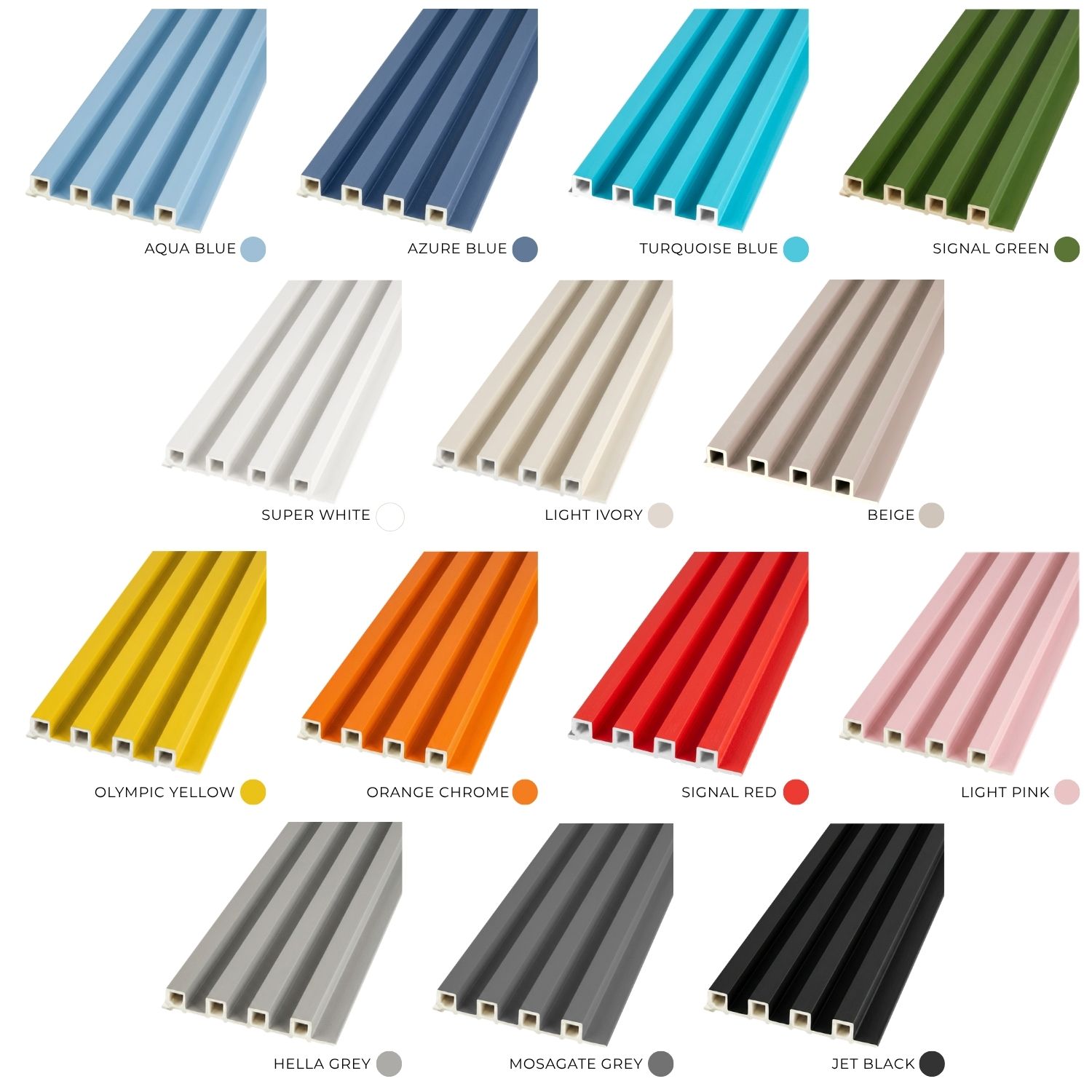 YOU RA - Solid Color Fluted Wallpanel