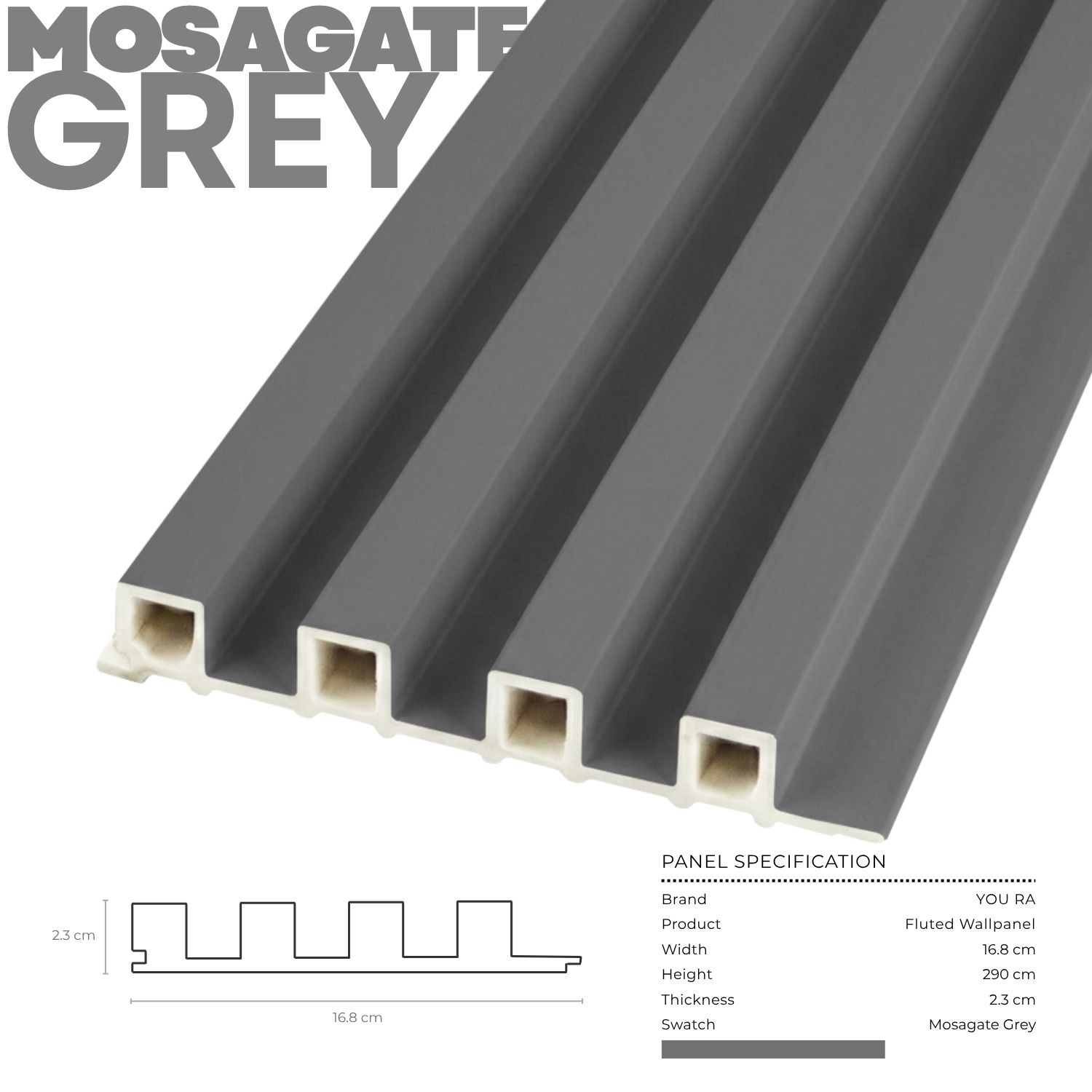 YOU RA - Solid Color Fluted Wallpanel