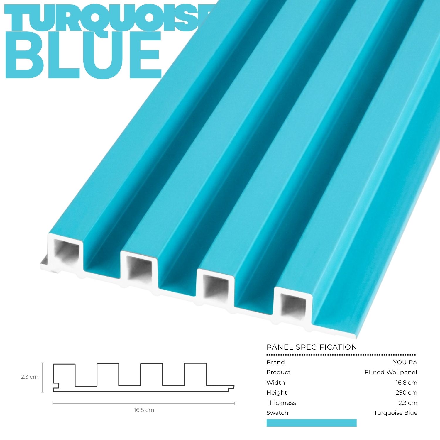 YOU RA - Solid Color Fluted Wallpanel