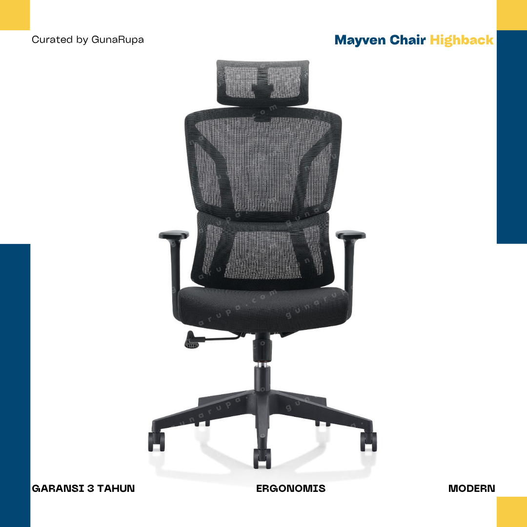 MAYVEN HIGHBACK BLACK (WITH HEADREST)